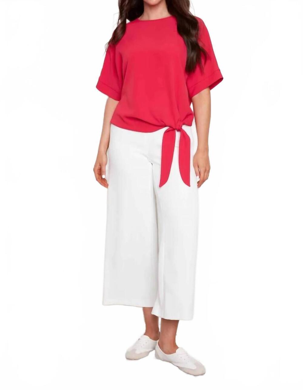 NEW UP! vegan silk tie knot top in dahlia